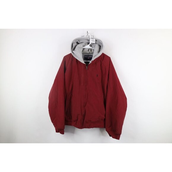 Vintage 90s Polo Sport Ralph Lauren Mens XL Distressed Full Zip